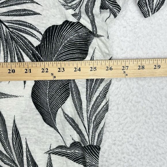Tamari 100% Linen Palm Leaf Print Top Plus Sz 2X V-Neck 3/4 Sleeve Blouse Resort - Picture 11 of 12